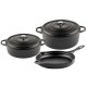 Set din fontă din 3 piese Hosse, Black Onyx | Set din fontă |  |