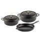 Set din fontă din 3 piese Hosse, Black Onyx | Set din fontă |  |