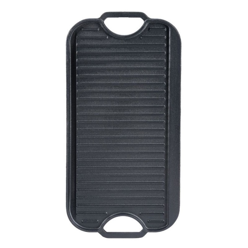 Placă de grătar din fontă dublă față, 51x26 cm - 