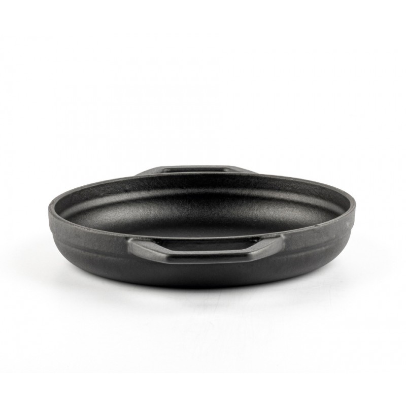 Tigaie din fonta cu doua manere emailată Hosse, Black Onyx, Ф19cm | Tigaie plată din fontă | Tigaie din fontă |