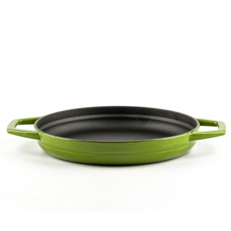 Tigaie din fonta cu doua manere emailată Hosse, Bamboo, Ф22cm | Tigaie plată din fontă | Tigaie din fontă |