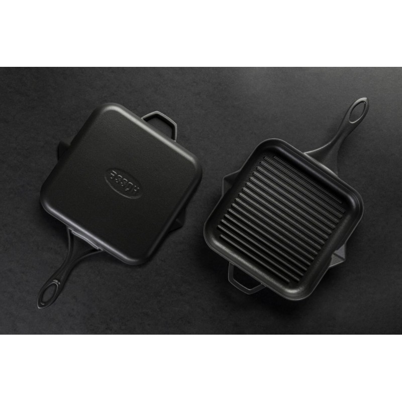 Tigaie grill din fontă emailată Hosse, Black Onyx, 28x28cm | Tigaie grill din fontă | Tigaie din fontă |