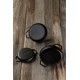 Tigaie din fonta cu doua manere emailată Hosse, Black Onyx, Ф16cm | Tigaie plată din fontă | Tigaie din fontă |