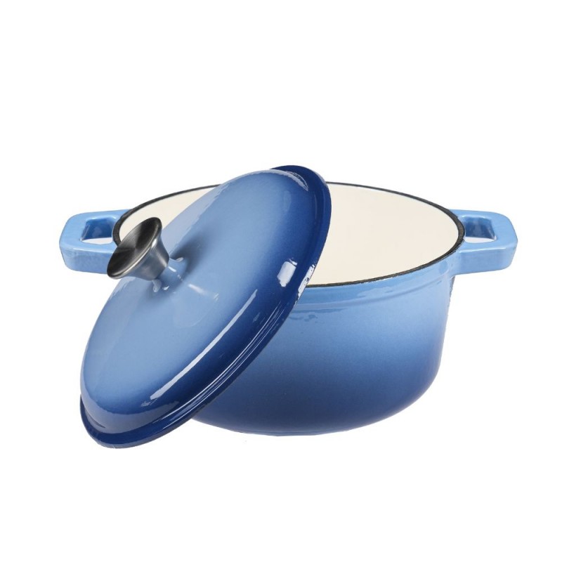 Oală din fontă emailată, albastră, Ф24 - 